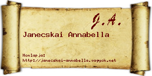 Janecskai Annabella névjegykártya
